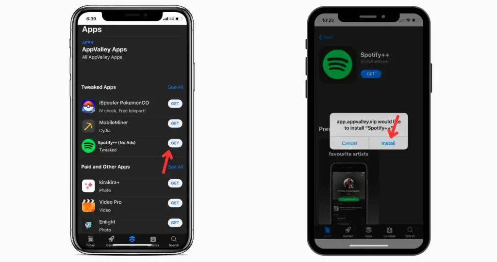 Spotify Download Using AppValley 2