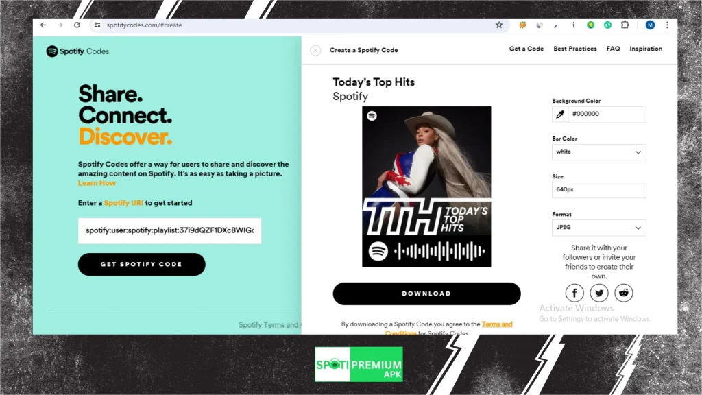 share spotify code