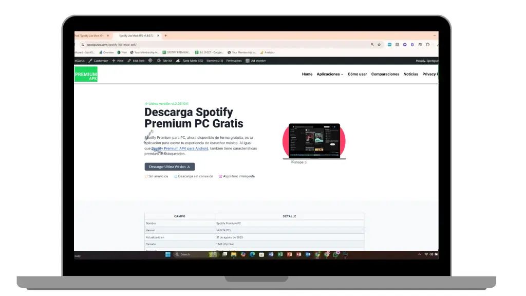 Descarga Spotify Premium PC Windows 10/11 Gratis Descargar Spotify premium para PC