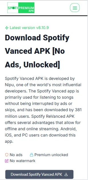 Download Spotify Vanced